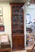 19th Century mahogany astragal glazed door bookcase, 230 by 68cm.