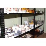 Collection of glasswares and china including Royal Albert 'Masquerade' coffee set,