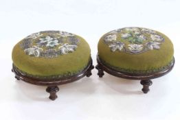 Pair of Victorian beadwork footstools.