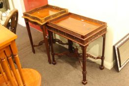 Two mahogany gallery topped occasional tables.