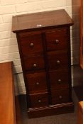 Mahogany eight drawer CD cabinet.