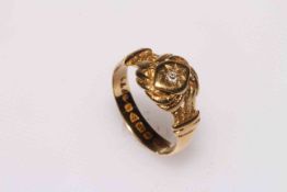 18 carat gold and diamond set ring, hallmarked Chester 1905, size L.