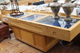 Oak Book of Remembrance table top display case (Formerly Darlington Crematorium), 263cm by 80cm.