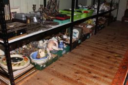 Eleven boxes of glasswares, table china and decorative ware including Poole service with tureens,