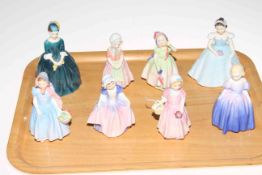 Collection of eight small Royal Doulton figures including Wendy, Babie, Tinkle Bell and Tootles.