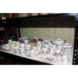 Antique twenty five piece tea set with printed decoration, Wedgwood Spring Morning tea set,