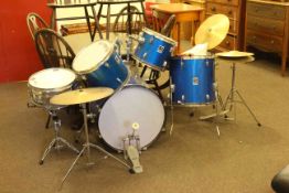 Eight piece Performance percussion drum set.