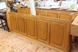 Pair of oak church pew frontal's/modesty boards, 224cm long.