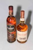 Glentarret 10 year single malt, Glenfiddich 15 year single malt and Calvados, Coeur de Lion (3).