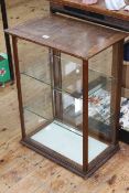 Early 20th Century oak framed counter top display cabinet, 69 by 51 by 32cm.