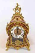 Large decorative boullé style gilt metal moulded mantel clock, 57cm.