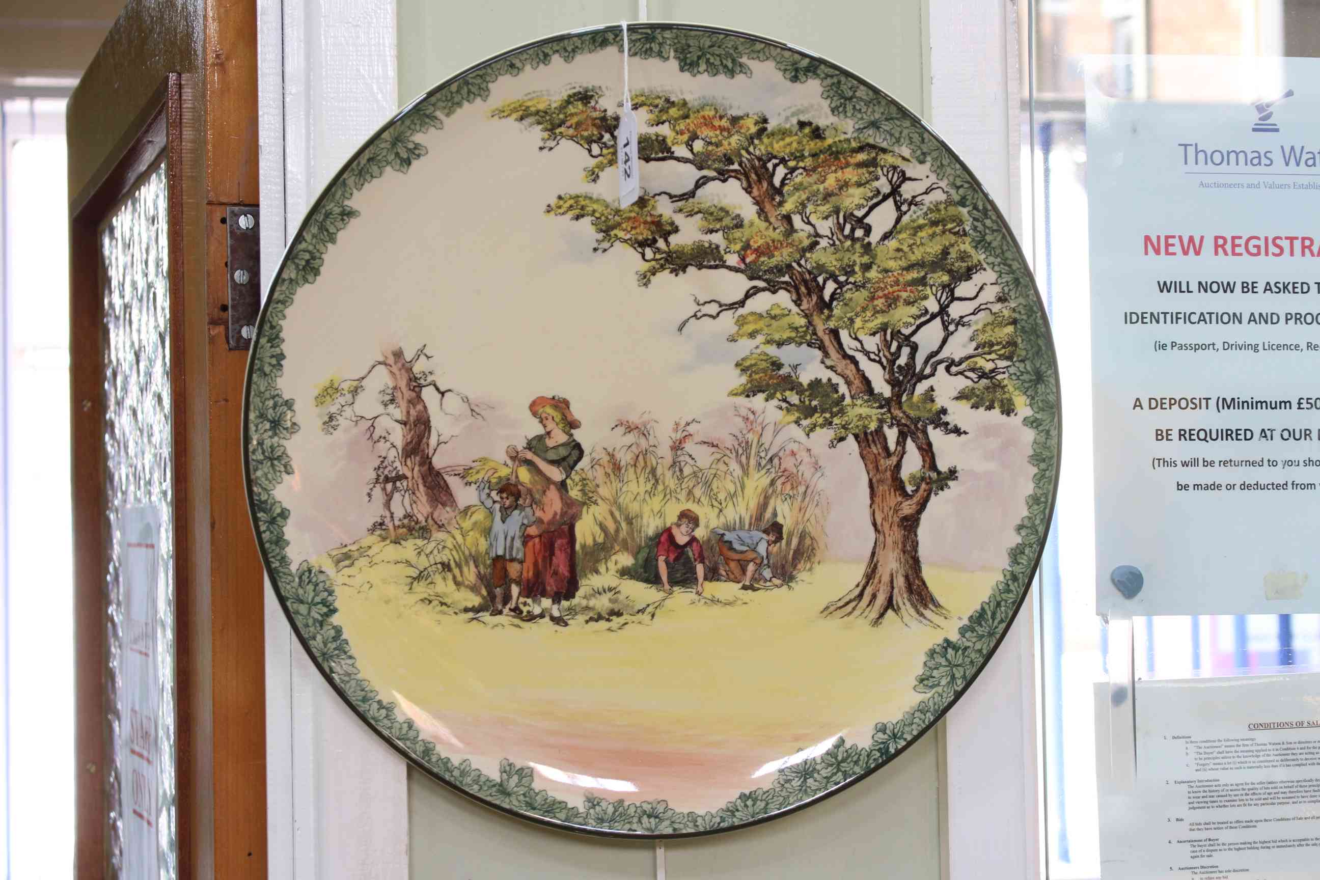 Royal Doulton Series Ware plaque 'The Gleaners', 39cm diameter.