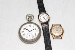 Keyless pocket watch and two wristwatches (3).