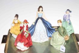 Five Royal Doulton ladies including Happy Birthday 2017.