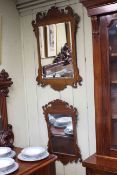 Two Georgian mahogany framed wall mirrors.