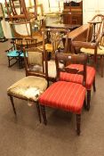 Pair of Regency dining chairs, antique and Edwardian inlaid dining chairs.