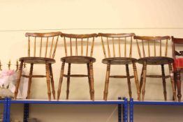 Set of four Victorian Ibex kitchen chairs.