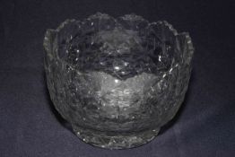 Antique crystal bowl, 23cm diameter.