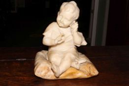 Marble child sculpture, 28cm high.