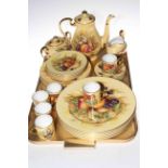 Aynsley Orchard Gold dinner and coffee service comprising thirty three pieces including plates (x6)