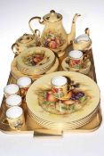 Aynsley Orchard Gold dinner and coffee service comprising thirty three pieces including plates (x6)