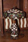 Large Tiffany style table lamp, 62cm high.