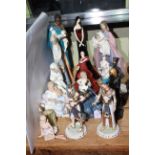 Collection of sixteen figurines including Wedgwood limited edition Akhenaten, The Boy King,