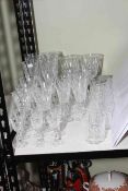 Waterford Kylemore table glass including six flutes, tumblers, sherry and liquors, etc,