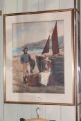 A. Thomas, Fisherman and Wife with Catch, watercolour, signed and dated '188', 67cm by 50.