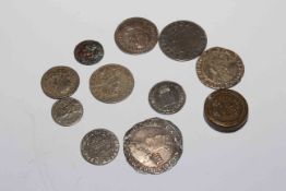 Collection of coins (Maundy, milled and others) including 1694 Mary II 1d,