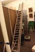 14ft wooden double extension ladder.