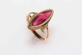 18 carat gold gem set ring, size O/P.