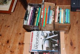 Four boxes of Motorbike interest books.