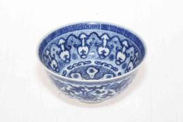 Chinese blue and white bowl, with overall profuse decoration, underglaze blue mark, 13.5cm.