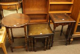 Victorian bobbin leg occasional table with painted decoration,