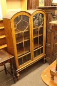 1920's/30's double arched top glazed door bookcase.