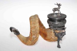 Large Victorian Rams horn table snuff mull,
