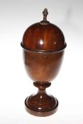 Antique mahogany sideboard lidded vase with pineapple finial, 36.5cm.