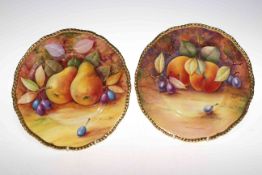 Two Coalport fruit plates by Lear and Baggott.