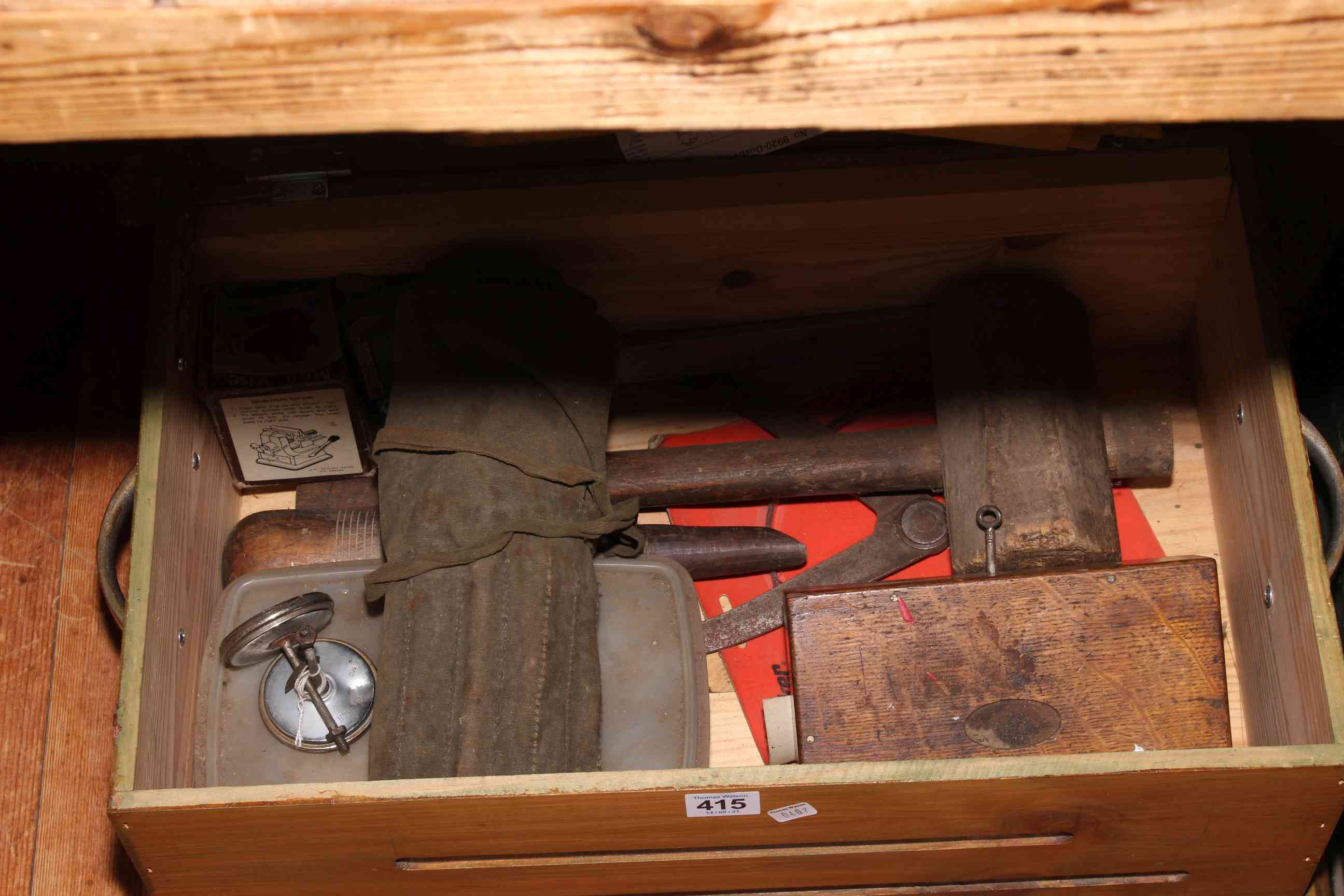 Two tool boxes and tools including vintage hand drills, drill bits and miscellaneous. - Image 2 of 3