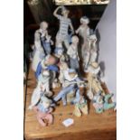 Collection of six Nao figures and nine Casades and Spanish figures (15).