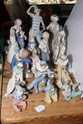 Collection of six Nao figures and nine Casades and Spanish figures (15).