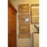 Four framed Windsor Castle prints.