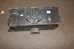 Rectangular cast iron hopper with Yorkshire Rose decoration.