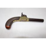 Smith London percussion pistol, with turn off octagonal barrel,