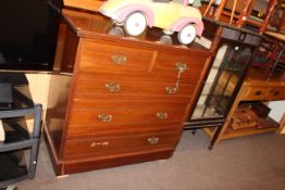 Late Victorian chest of two short above three long drawers and Edwardian mahogany single door