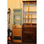 Pair wooden steps, Abru two height step ladder, two folding chairs and artists easel (5).