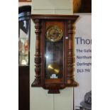 Victorian walnut Vienna style wall clock.