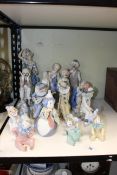 Collection of six Nao figures and nine Casades and Spanish figures (15).