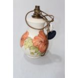 Moorcroft Hibiscus table lamp, 25cm.